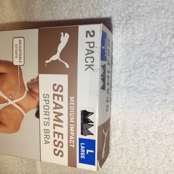 2 pk Puma Sports Bra Black Gray Size Medium NWT - Picture 4 of 8